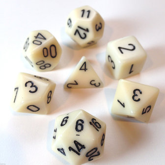 CHX 25400 Chessex Dice Set Opa Poly Ivory/Black 