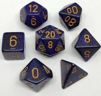  CHX 25337 Chessex Dice Set Spec Poly Gold Cobalt 