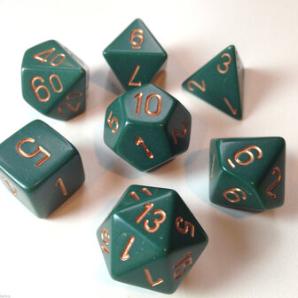 CHX 25415 Chessex Dice Set Opa Poly Dust Green/Copper 