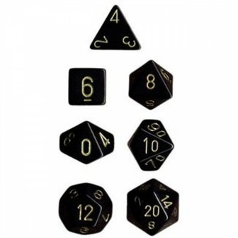 CHX 25428 Chessex Dice Set Opa Poly Black/Gold 