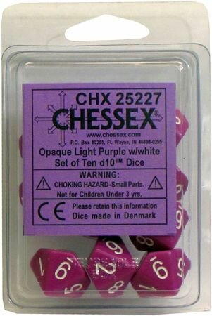 CHX 25227 Chessex Dice Set Light Purple With White 