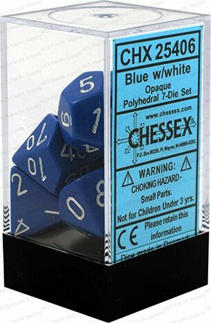 CHX 25406 Chessex Dice Set Opa Poly Blue/White 