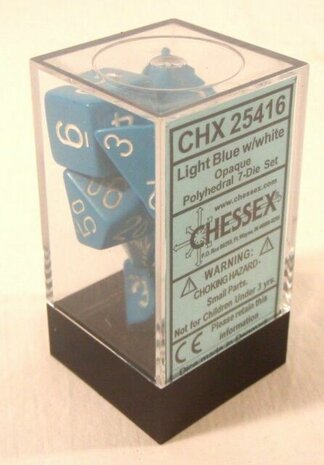 CHX 25416 Chessex Dice Set Opa Poly Lt. Blue/White 