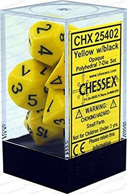 CHX 25402 Chessex Dice Set Opa Poly Yellow/Black 
