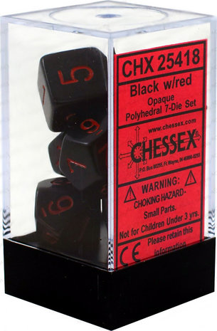 CHX 25418 Chessex Dice Set Opa Poly Lt. Black/Red 