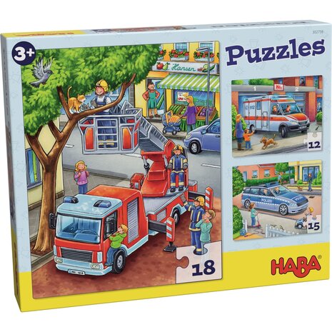 HABA Puzzels Politie, Brandweer en Hulpverlening