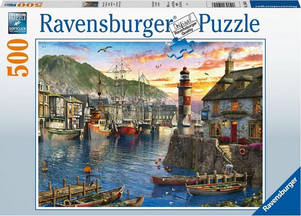 Ravensburger Puzzel 's Ochtends bij de Haven
