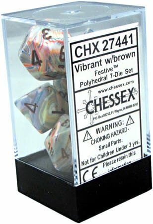 CHX 27441 Chessex Dice Set Festive Vibrant/Brown