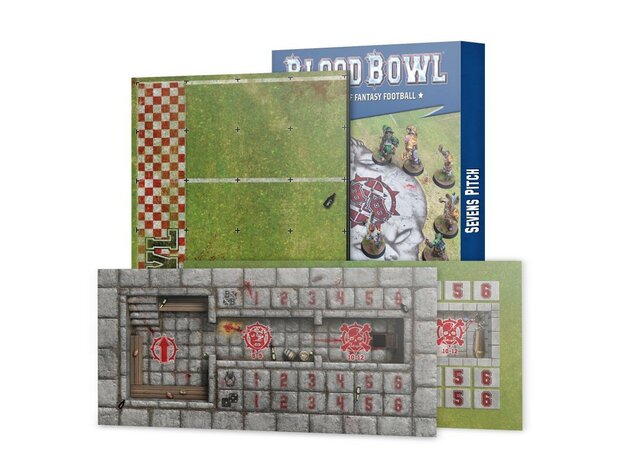 Warhammer Blood Bowl Sevens Pitch: Double-sided Pitch and Dugouts for Blood Bowl Sevens