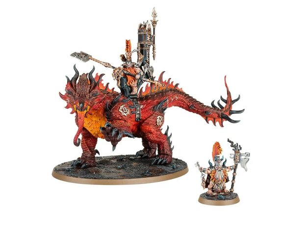 Warhammer Age of Sigmar Auric Runefather on Magmadroth