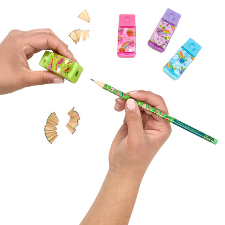 Ooly – Lil’ Juicy Box Scented Erasers + Sharpeners Paars