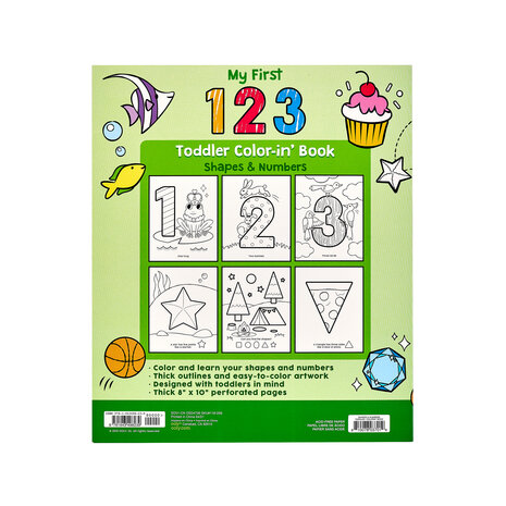 Ooly – Toddler Color-In’ Book – 123 Shapes & Numbers