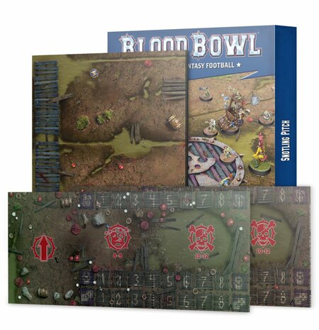 Warhammer Blood Bowl Snotling Pitch – Double-sided Pitch and Dugouts Set