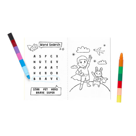 Ooly – Mini Traveler Coloring & Activity Kit – Superkids & Pets