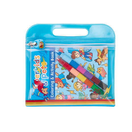 Ooly – Mini Traveler Coloring & Activity Kit – Superkids & Pets