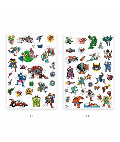 Djeco Tattoos Heroes vs Schurken
