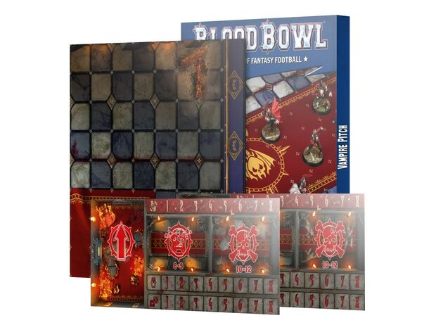 Warhammer Blood Bowl Vampire Team – Double-sided Pitch and Dugouts Set