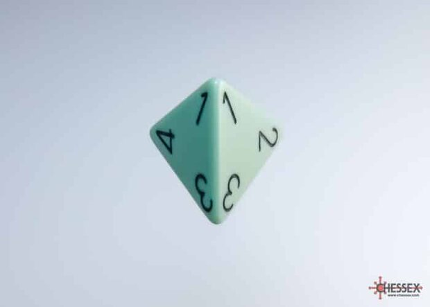 CHX 25465 Opaque Pastel Green/black Polydice Dobbelsteen Set (7 stuks)