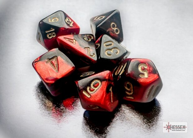 CHx 20633 Gemini Mini-Polyhedral Black-Red/gold Do