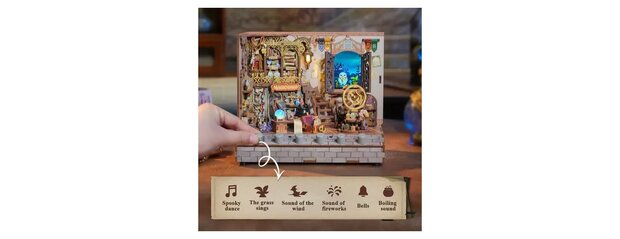 DIY 3D Houten Puzzel met 6 verschillende geluidseffecten, Miniature House Magic Shop