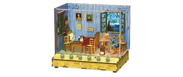 DIY 3D Houten Puzzel met 6 verschillende geluidseffecten, Miniature House Vincent’s Bedroom