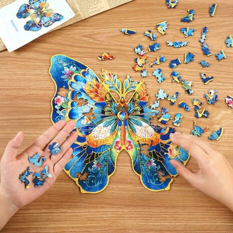 Rowood, Houten Legpuzzel, Vlinder Morpho Helena