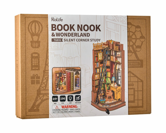 Robotime, DIY Book Nook, Silent Corner Study