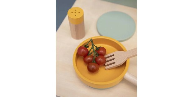 Houten speelgoed kookset leeuw