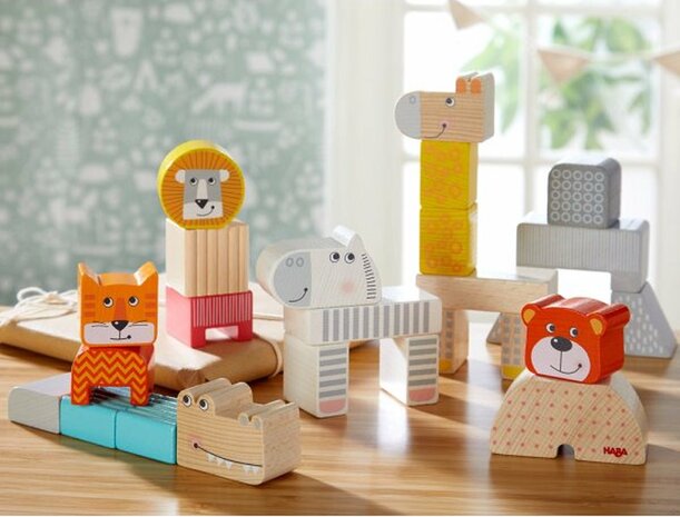 Haba Bouwstenen met motief Dierenparade