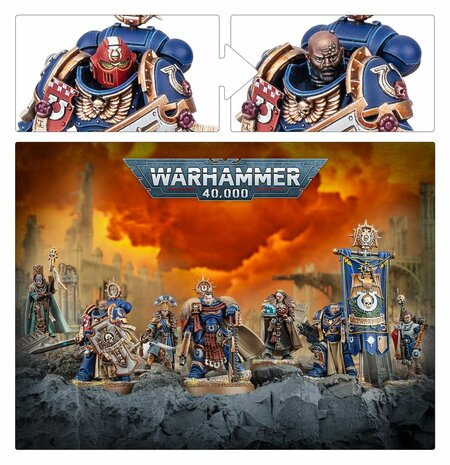 Warhammer 40,000 space Marines Captain Titus and The Wardens of Ultramar