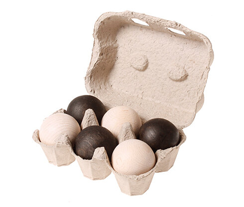 Grimm's 6 houten ballen monochrome