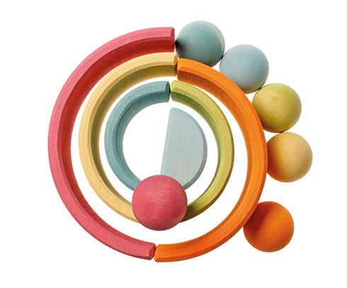 Grimm's 6 pastel gekleurde houten ballen