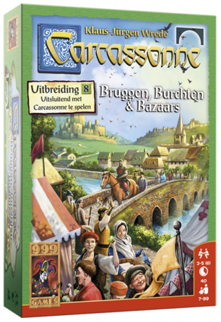 Carcassonne: Uitbreiding 8 Bruggen, Burchten en Bazaars 999-Games