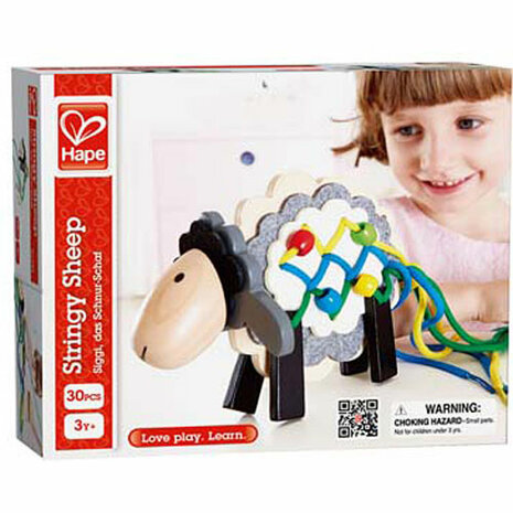 Hape  houten schaap rijgspel