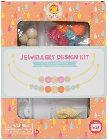 Tiger Tribe Jewellery design kit Pom poms and beads