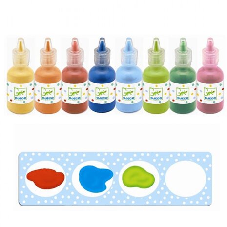 Djeco 8 gouache bottles