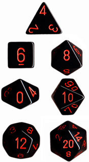 CHX 25418 Chessex Dice Set Opa Poly Lt. Black/Red 