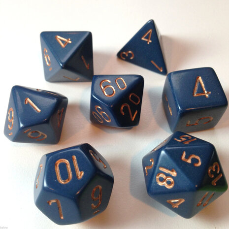 CHX 25426 Chessex Dice Set Opa Poly Dust Blue/Copper 