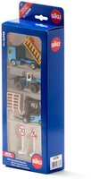 Siku cadeauset bouwplaats incl. vrachtwagen heftruck wiellader 6 pallets 2 verkeersborden metaal/kunststof geel/blauw bewegende delen