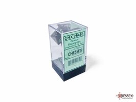 CHX 25458 Opaque Black/green Polydice Dobbelsteen Set (7 stuks)