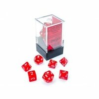 CHX 20374 Translucent Mini-Polyhedral Red/white Dobbelsteen Set (7 stuks)