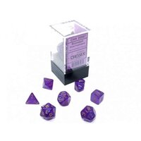 CHX 20587 Borealis Mini-Polyhedral Royal Purple/gold Luminary Dobbelsteen Set (7 stuks)