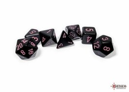 CHX 25448 Opaque Black/pink Polydice Dobbelsteen Set (7 stuks)